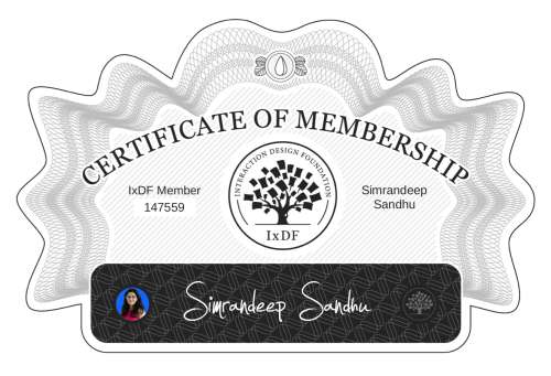 Certificate of Membership – Simrandeep Sandhu
