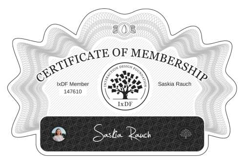Certificate of Membership – Saskia Rauch