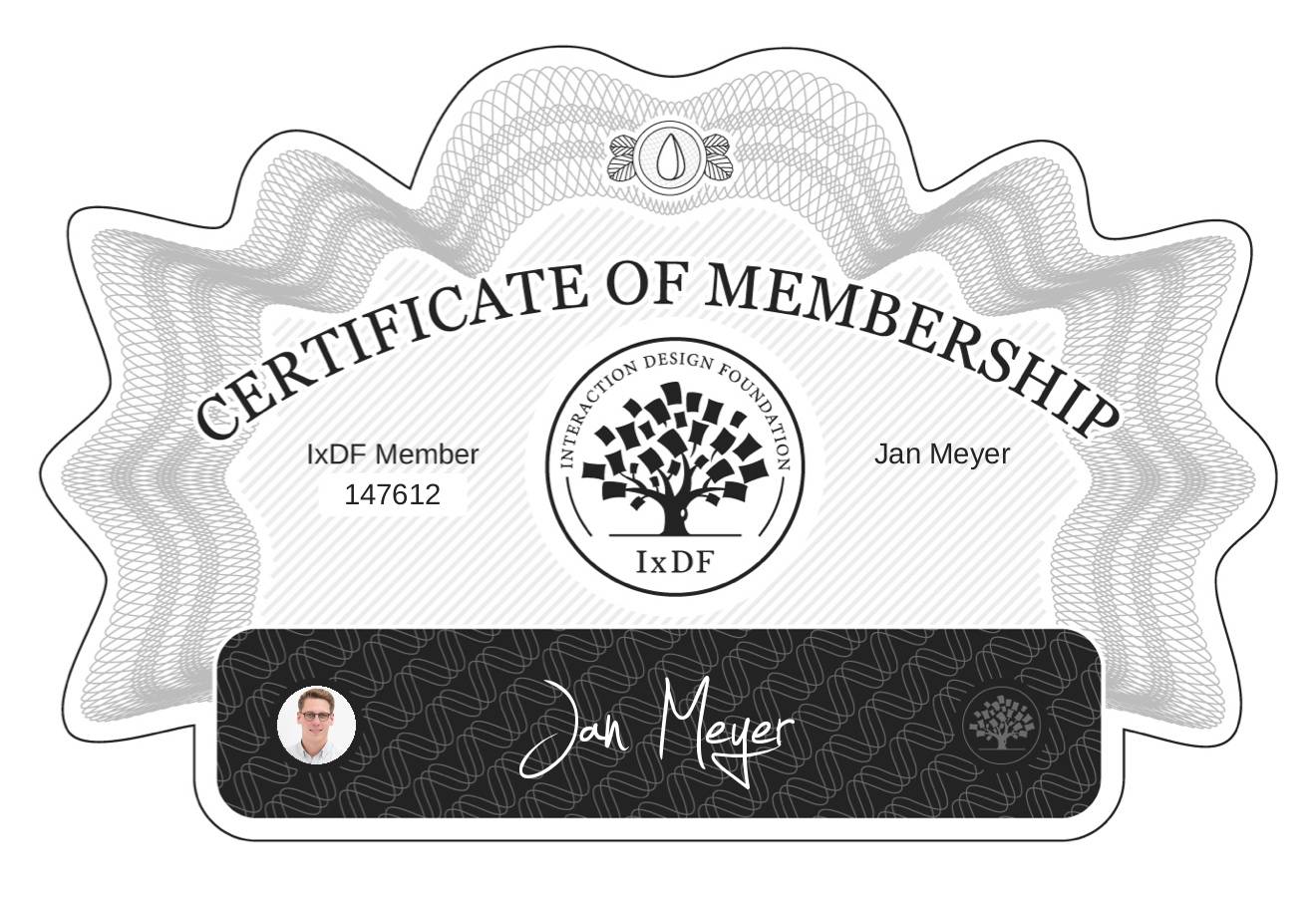 Certificate of Membership – Jan Meyer
