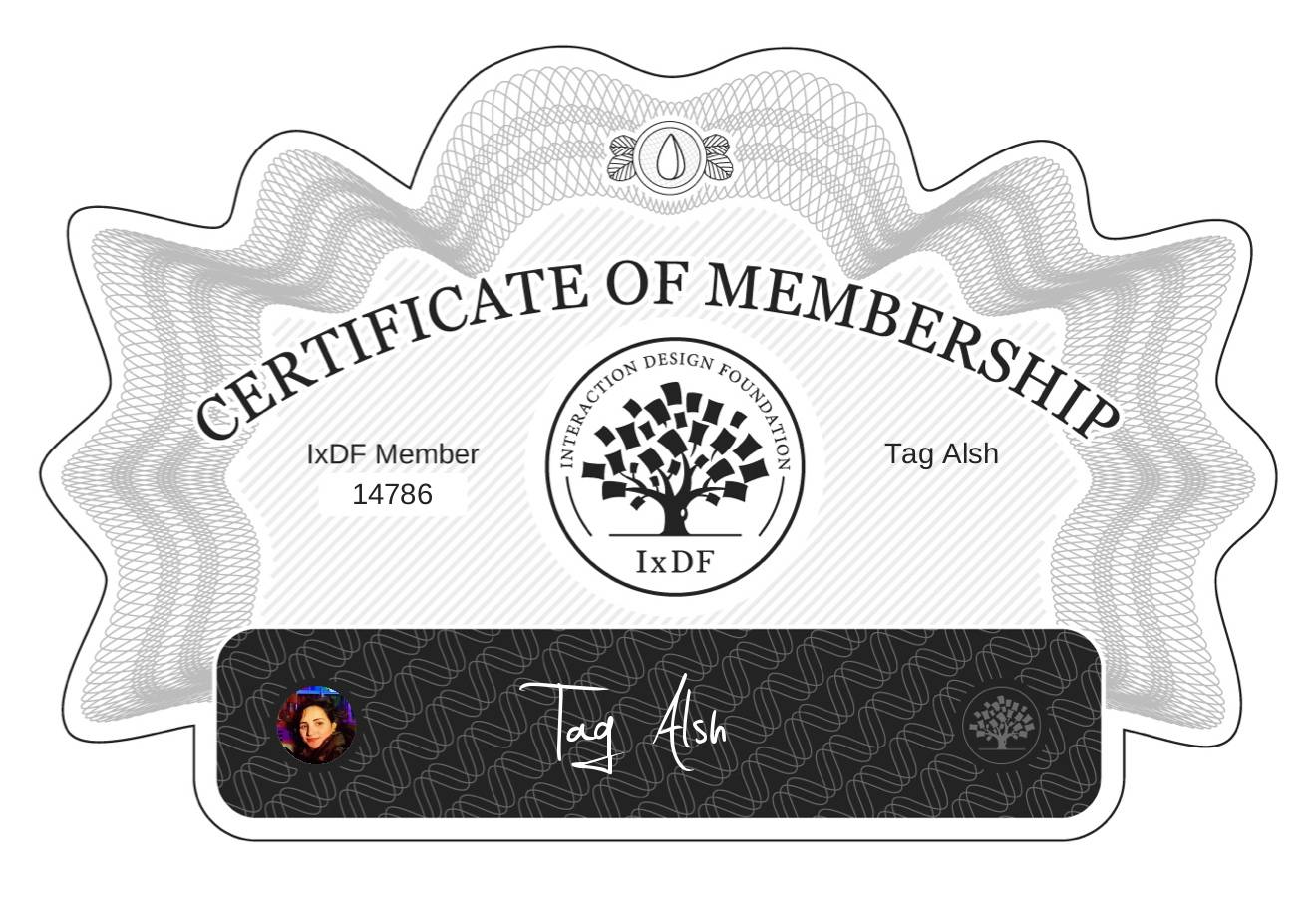 Certificate of Membership – Tag Alsh
