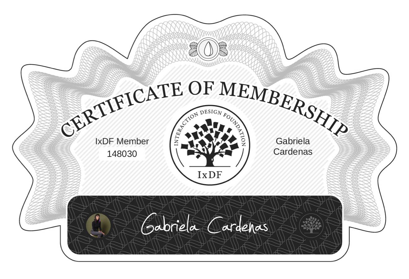 Certificate of Membership – Gabriela Cárdenas