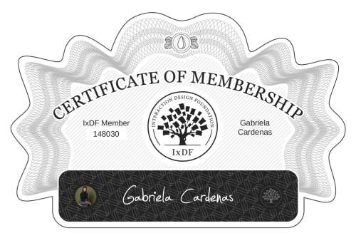 Certificate of Membership – Gabriela Cárdenas