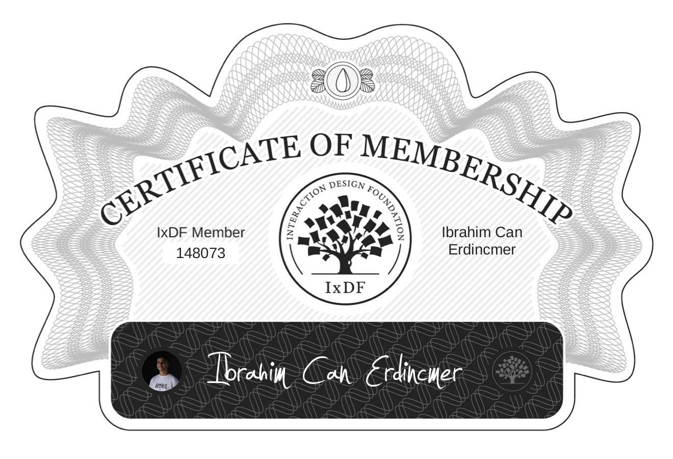 Certificate of Membership – Ibrahim Can Erdincmer