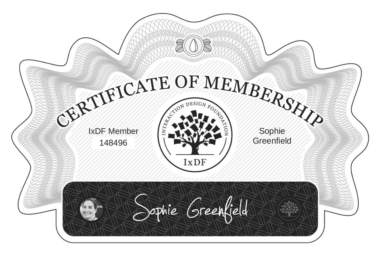 Certificate of Membership – Sophie Greenfield