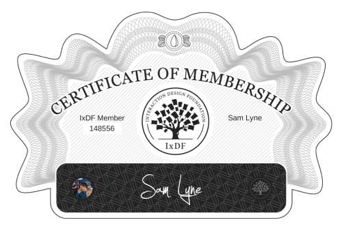 Certificate of Membership – Sam Lyne