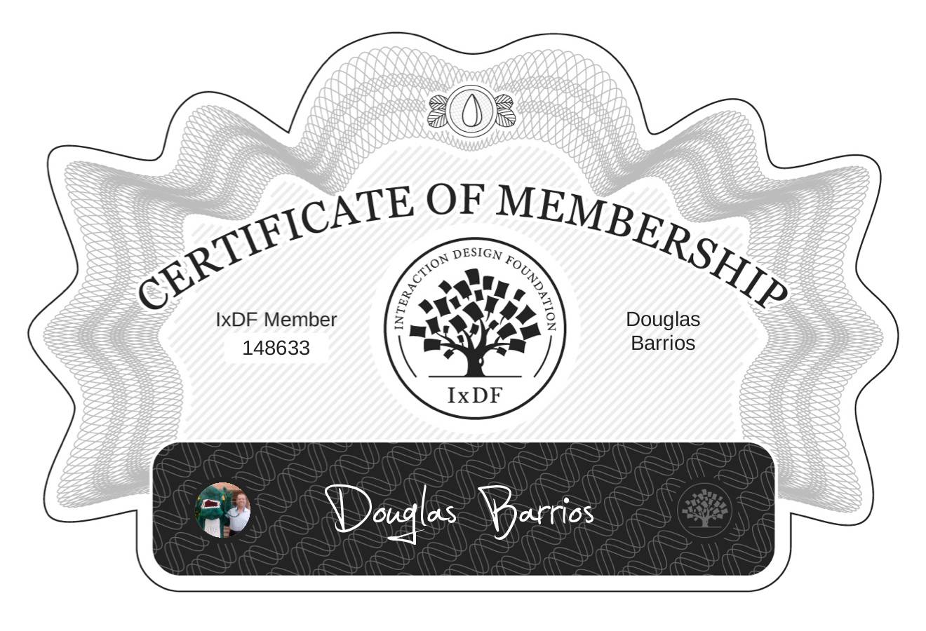 Certificate of Membership – Douglas Barrios