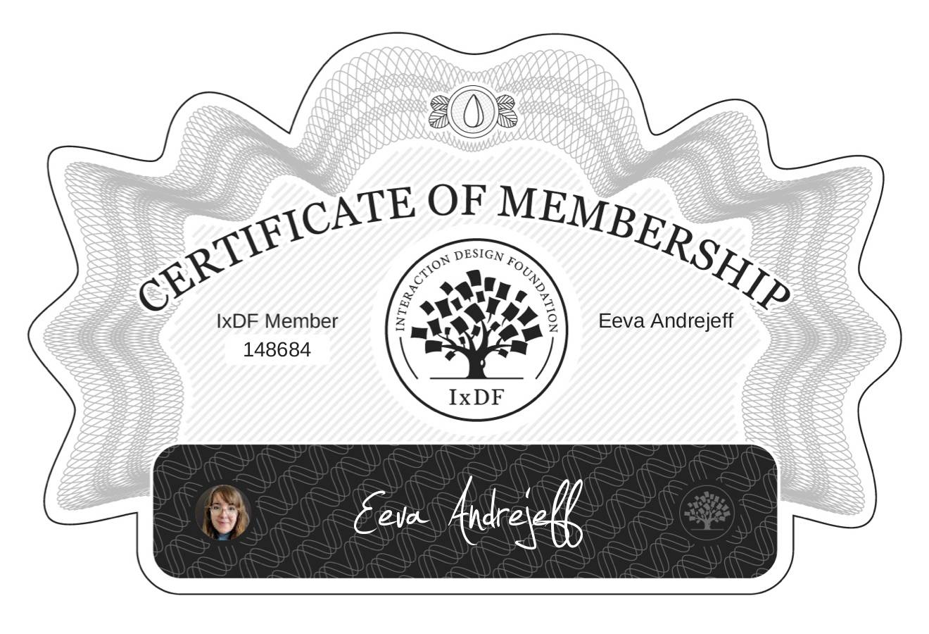 Certificate of Membership – Eeva Andrejeff