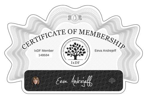 Certificate of Membership – Eeva Andrejeff