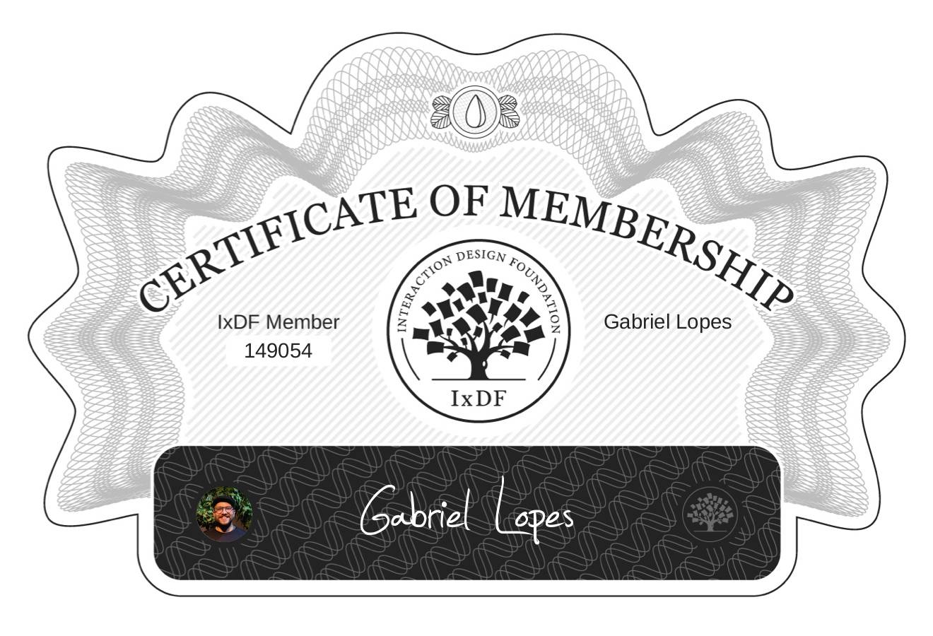 Certificate of Membership – Gabriel Lopes