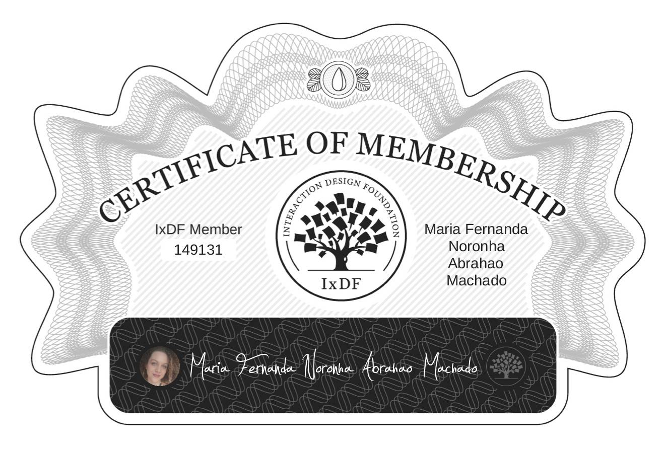 Certificate of Membership – Maria Fernanda Noronha Abrahão Machado