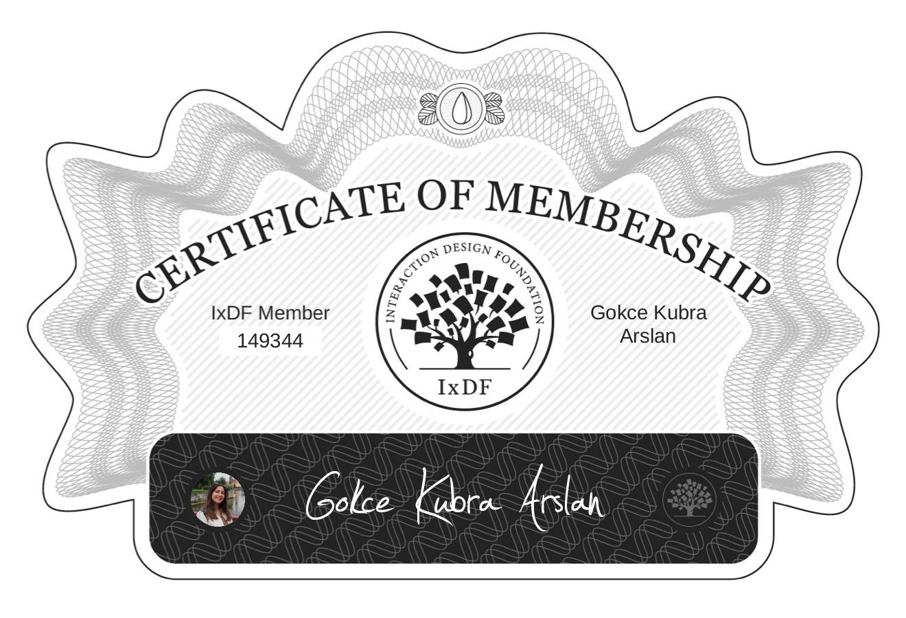 Certificate of Membership – Gokce Kubra Arslan