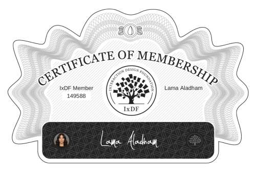 Certificate of Membership – Lama Aladham