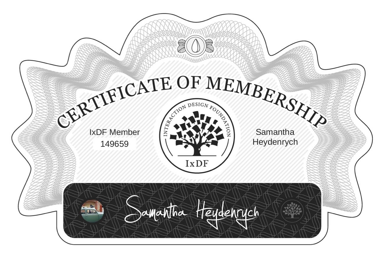 Certificate of Membership – Samantha Heydenrych