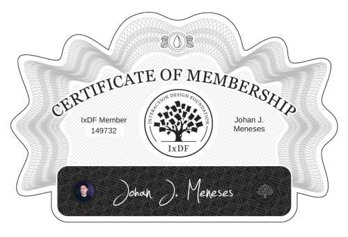 Certificate of Membership – Johan J. Meneses