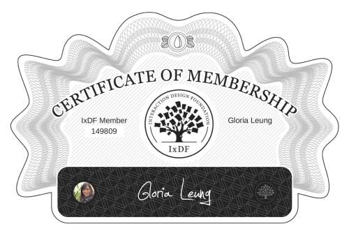 Certificate of Membership – Gloria Leung
