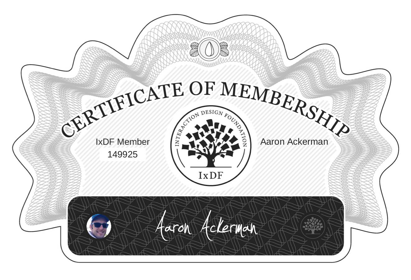 Certificate of Membership – Aaron Ackerman