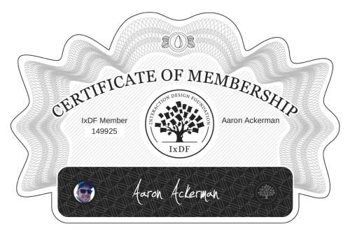 Certificate of Membership – Aaron Ackerman