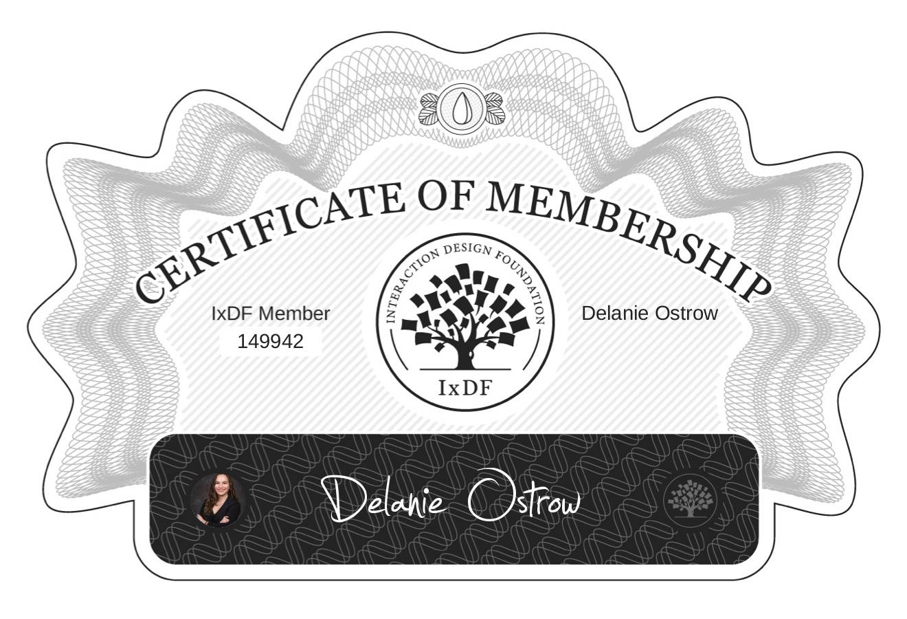 Certificate of Membership – Delanie Ostrow