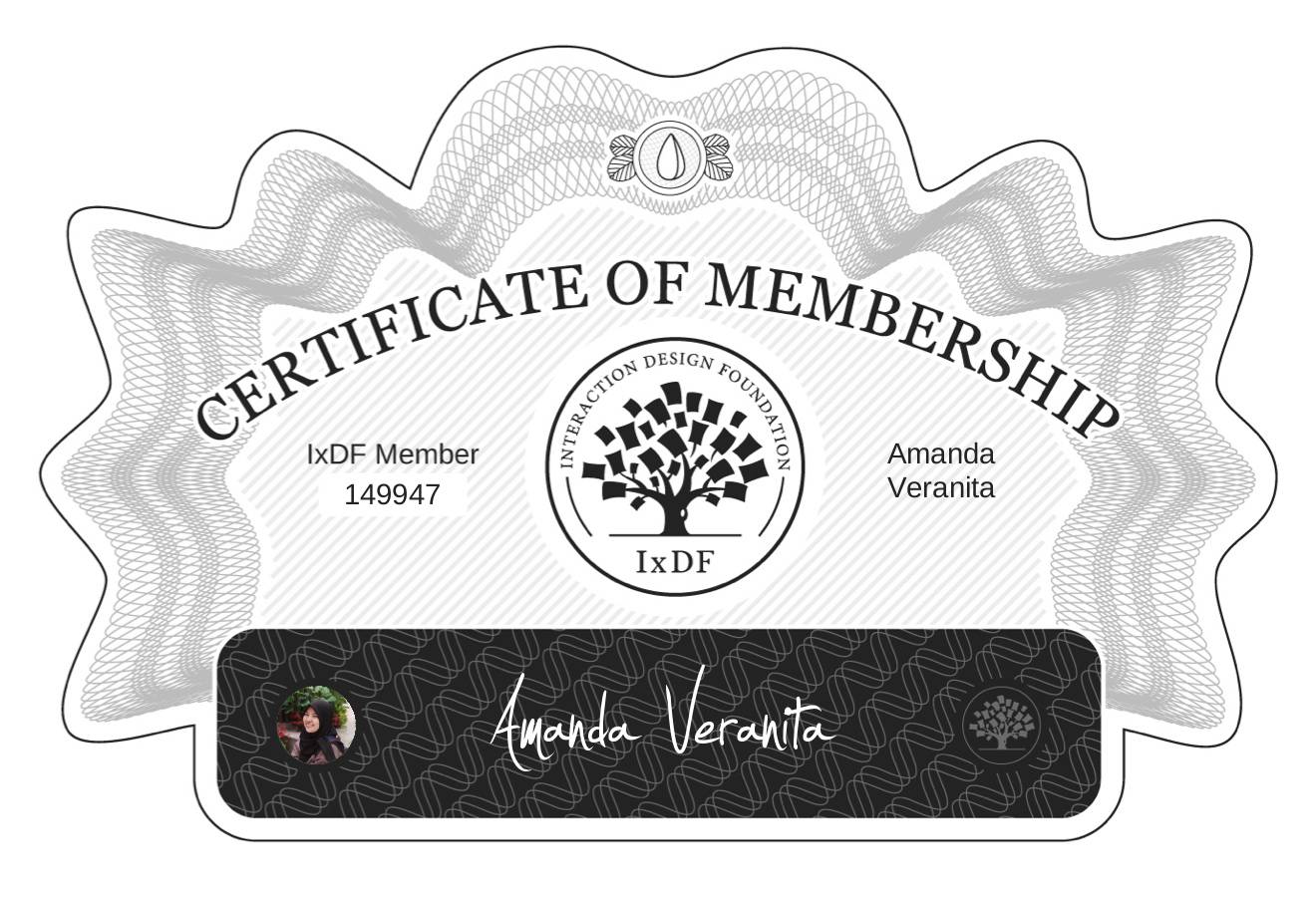 Certificate of Membership – Amanda Veranita