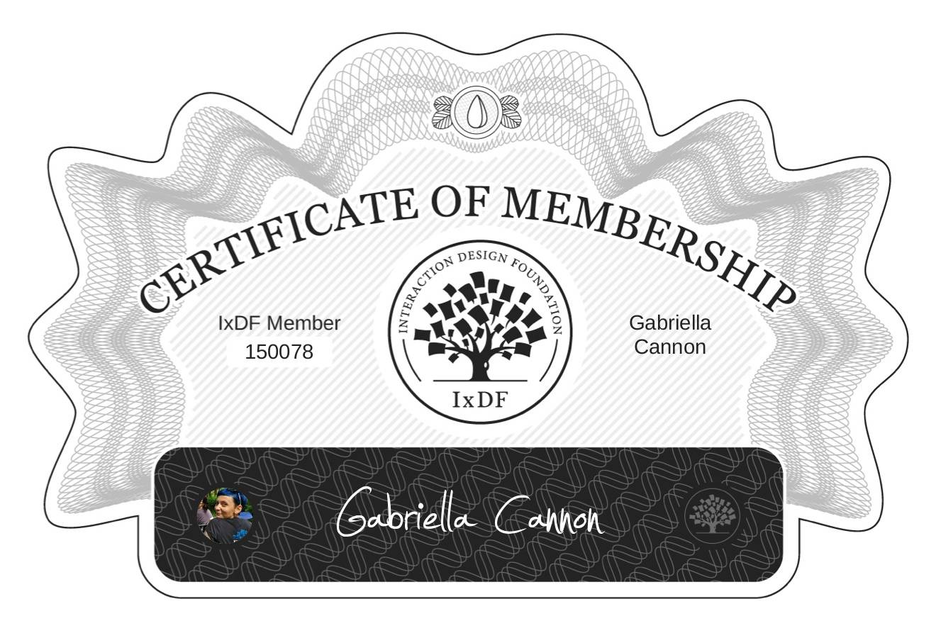 Certificate of Membership – Gabriella Cannon