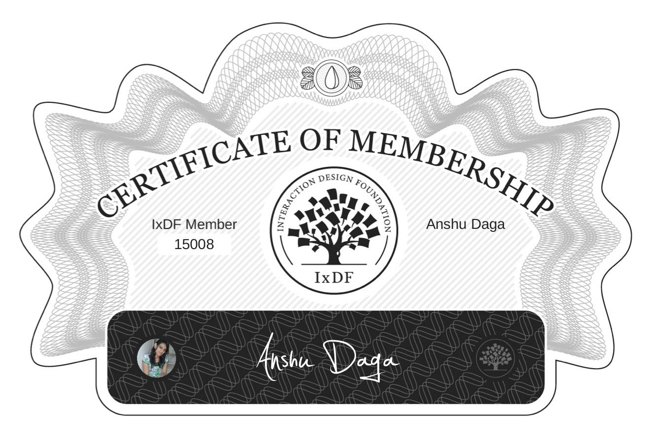 Certificate of Membership – Anshu Daga