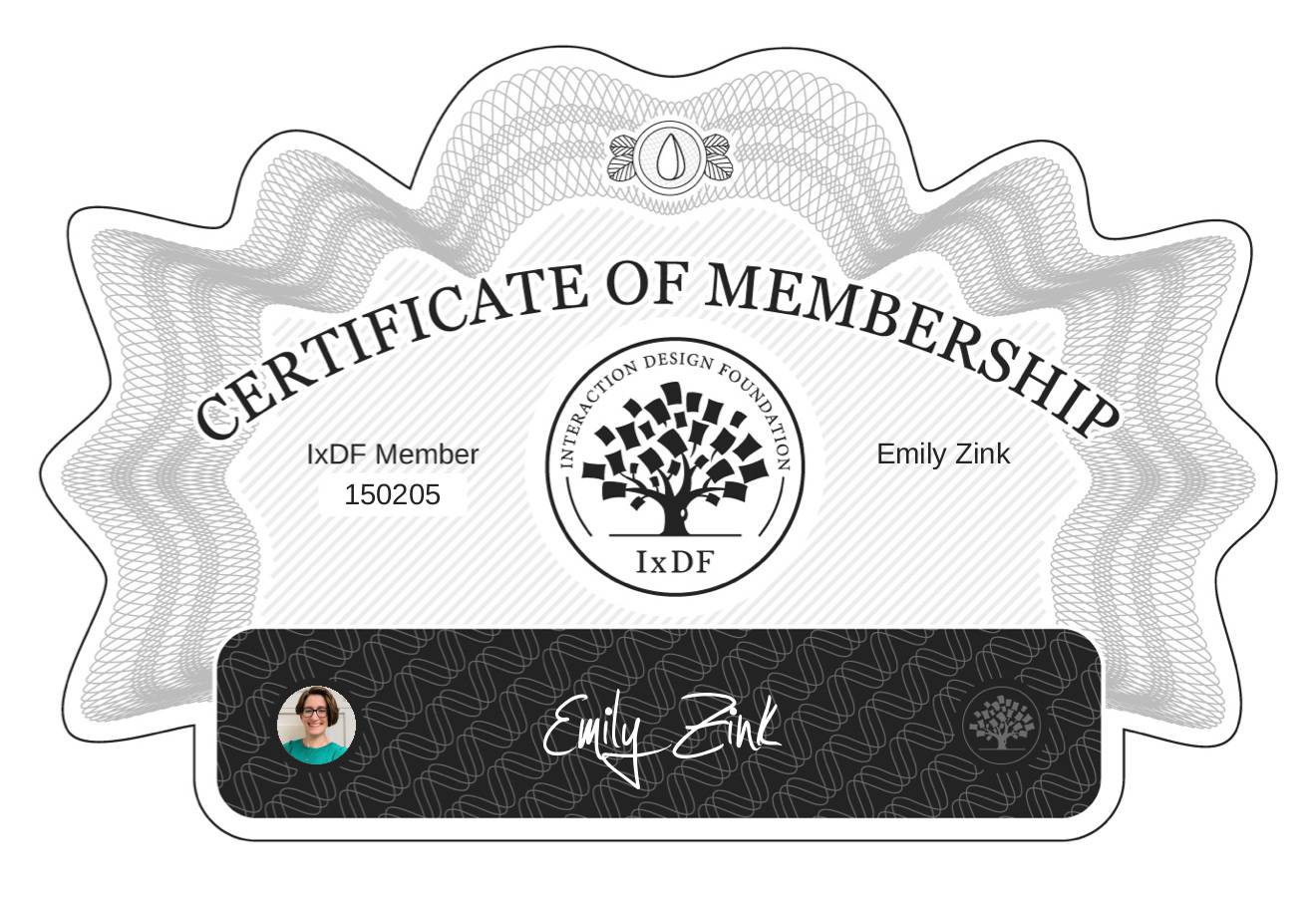 Certificate of Membership – Emily Zink