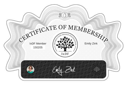 Certificate of Membership – Emily Zink