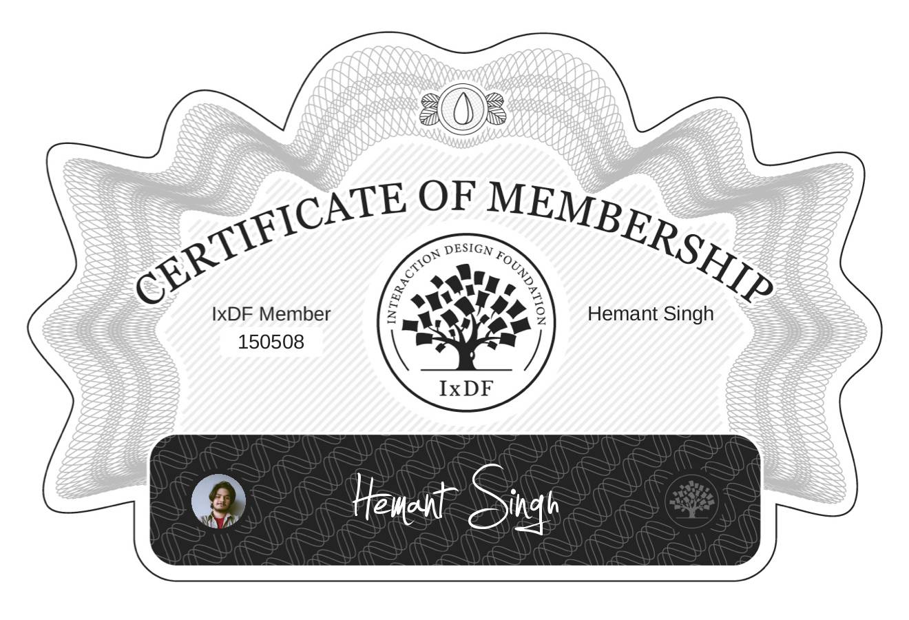 Certificate of Membership – Hemant Singh
