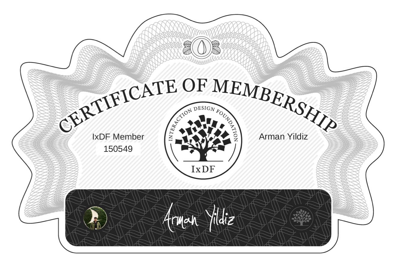 Certificate of Membership – Arman Yıldız