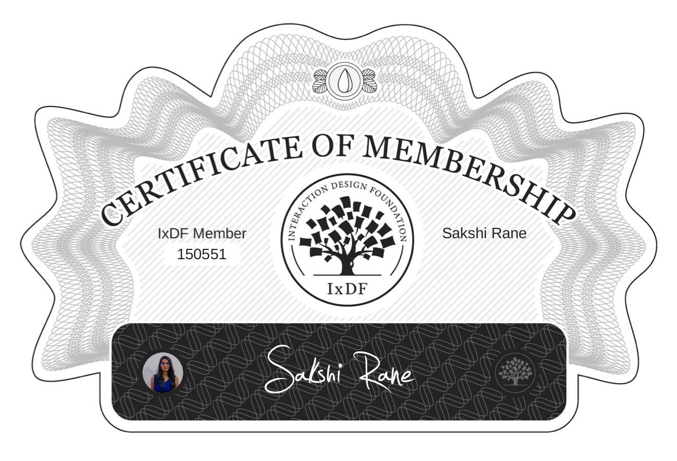 Certificate of Membership – Sakshi Rane