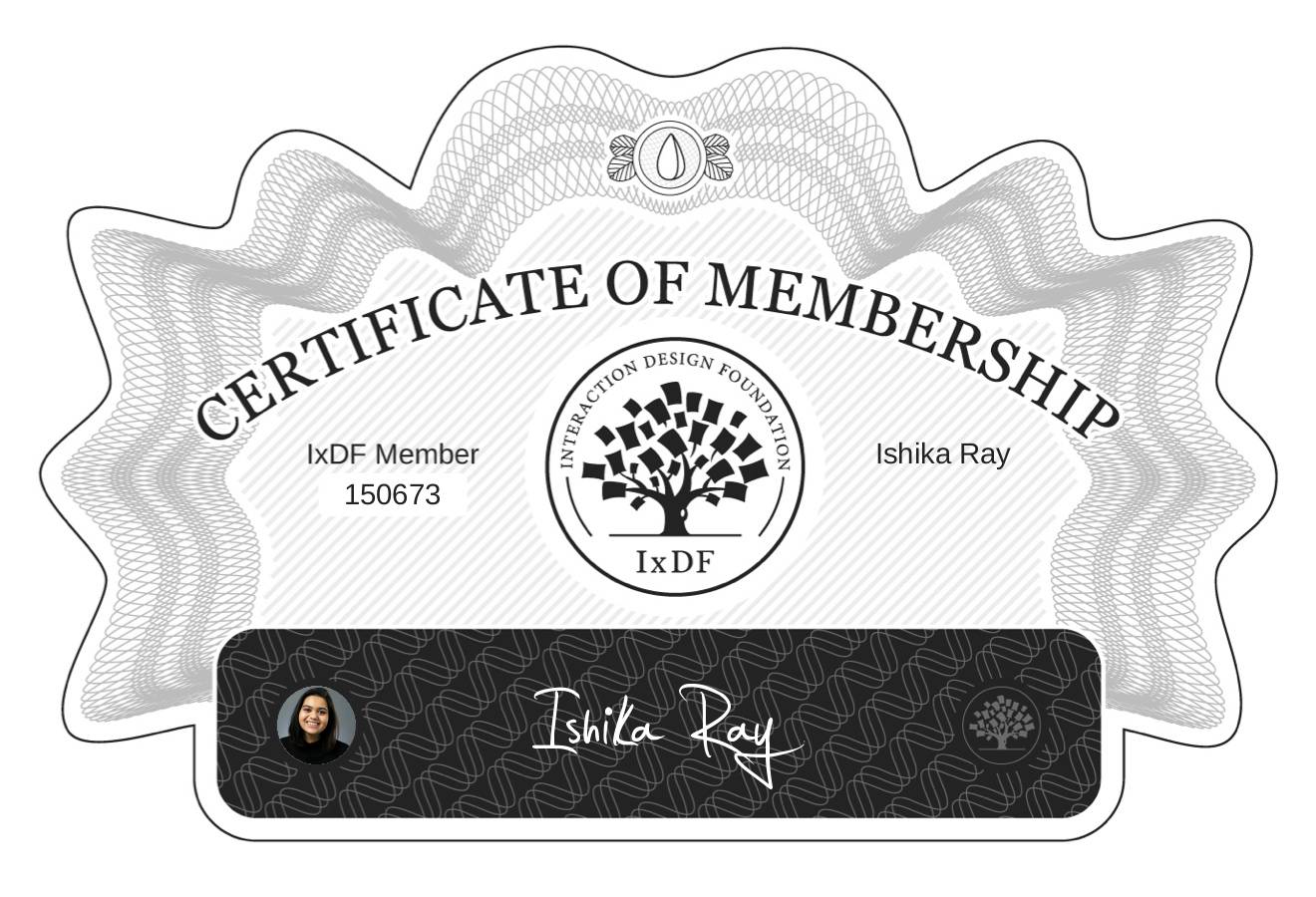 Certificate of Membership – Ishika Ray