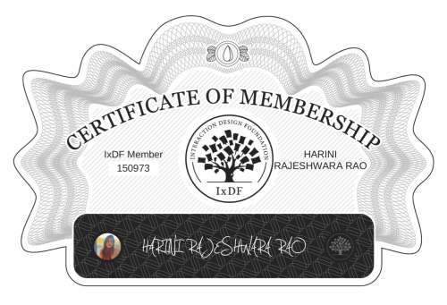 Certificate of Membership – HARINI RAJESHWARA RAO