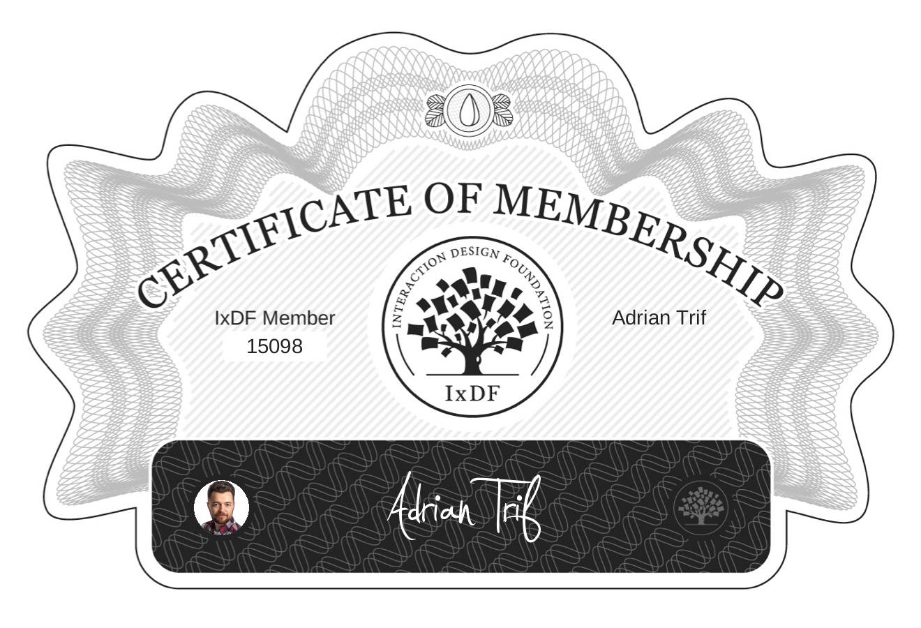 Certificate of Membership – Adrian Trif