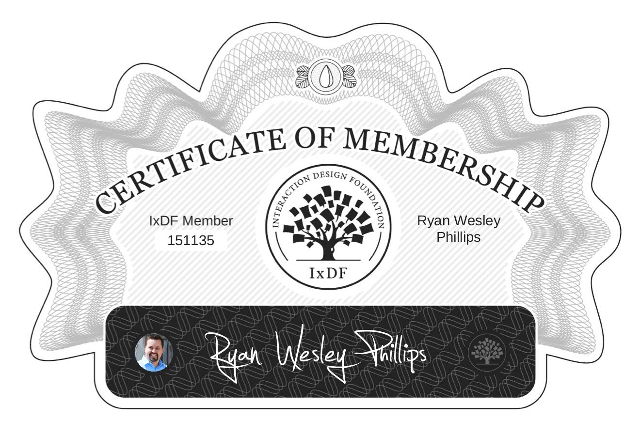 Certificate of Membership – Ryan Wesley Phillips