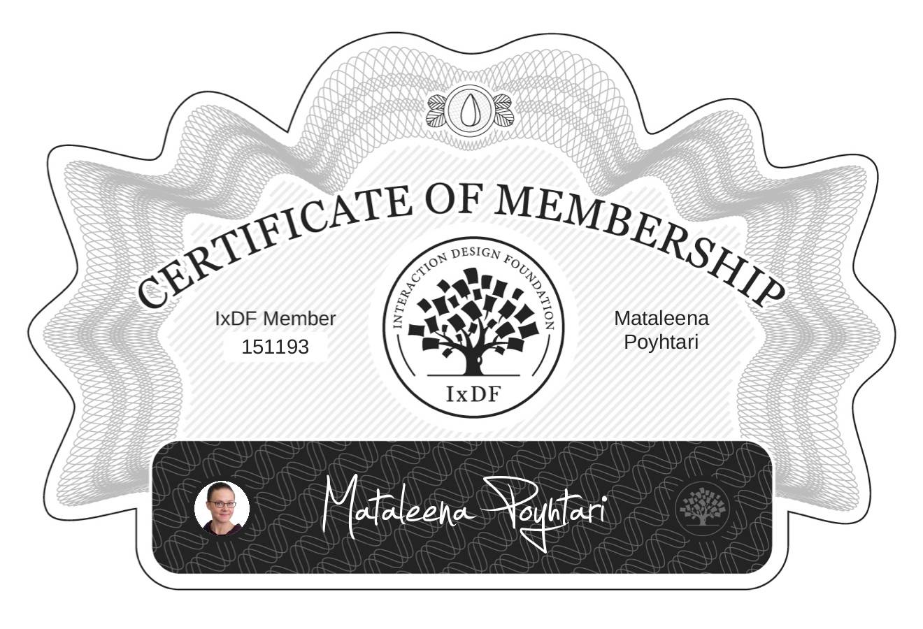 Certificate of Membership – Mataleena Pöyhtäri