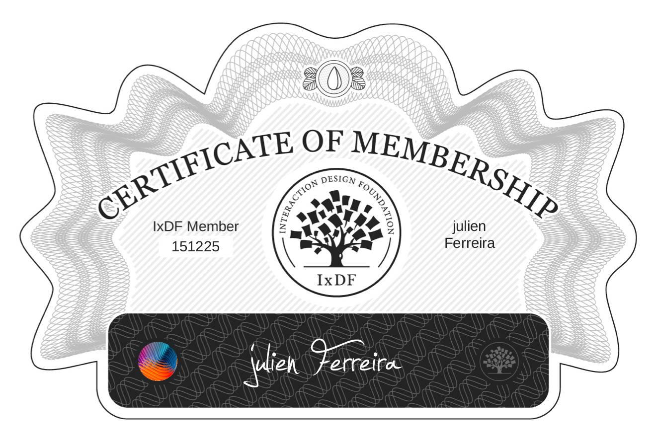 Certificate of Membership – julien Ferreira