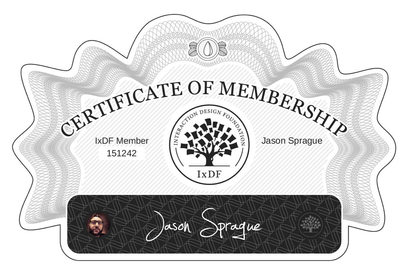 Certificate of Membership – Jason Sprague