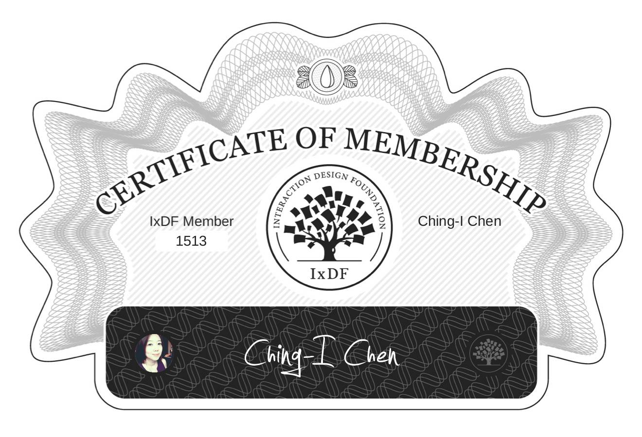 Certificate of Membership – Ching-I Chen
