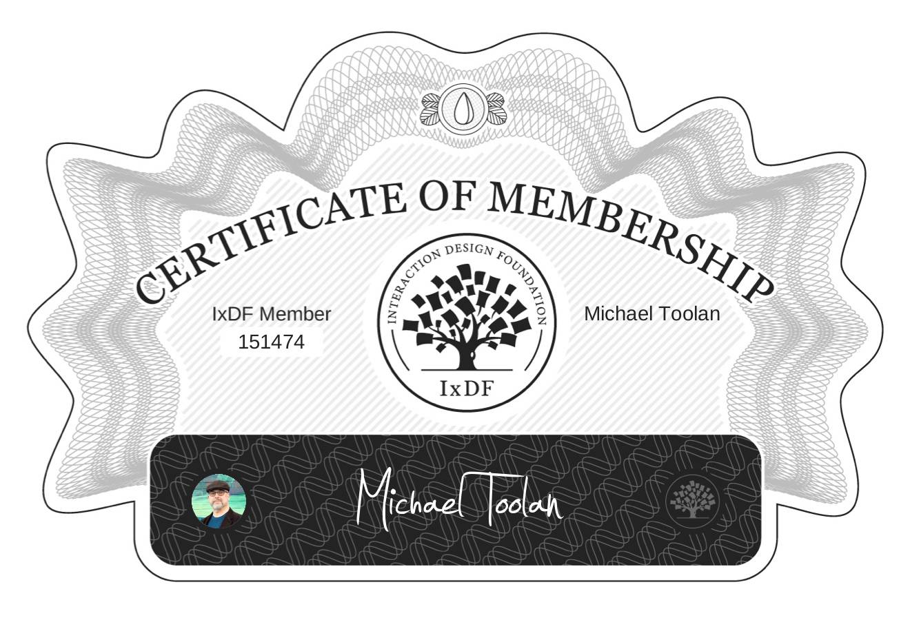Certificate of Membership – Michael Toolan