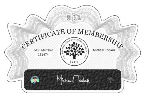 Certificate of Membership – Michael Toolan