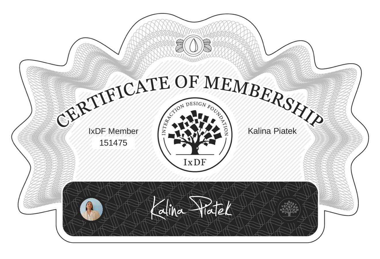 Certificate of Membership – Kalina Piątek