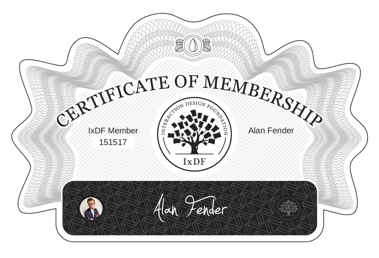 Certificate of Membership – Alan Fender