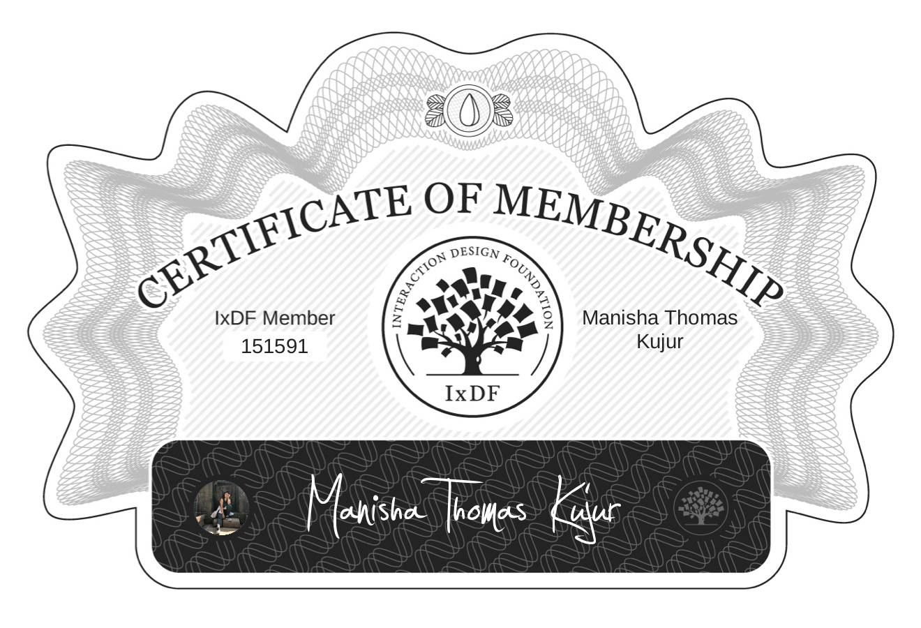 Certificate of Membership – Manisha Thomas Kujur
