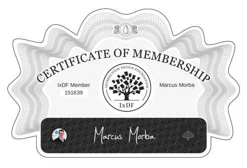 Certificate of Membership – Marcus Morba
