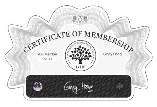 Certificate of Membership – Ginny Hong