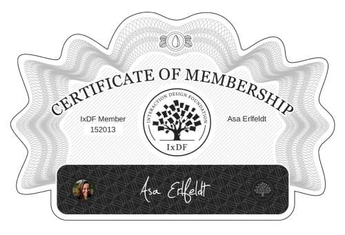 Certificate of Membership – Åsa Erlfeldt