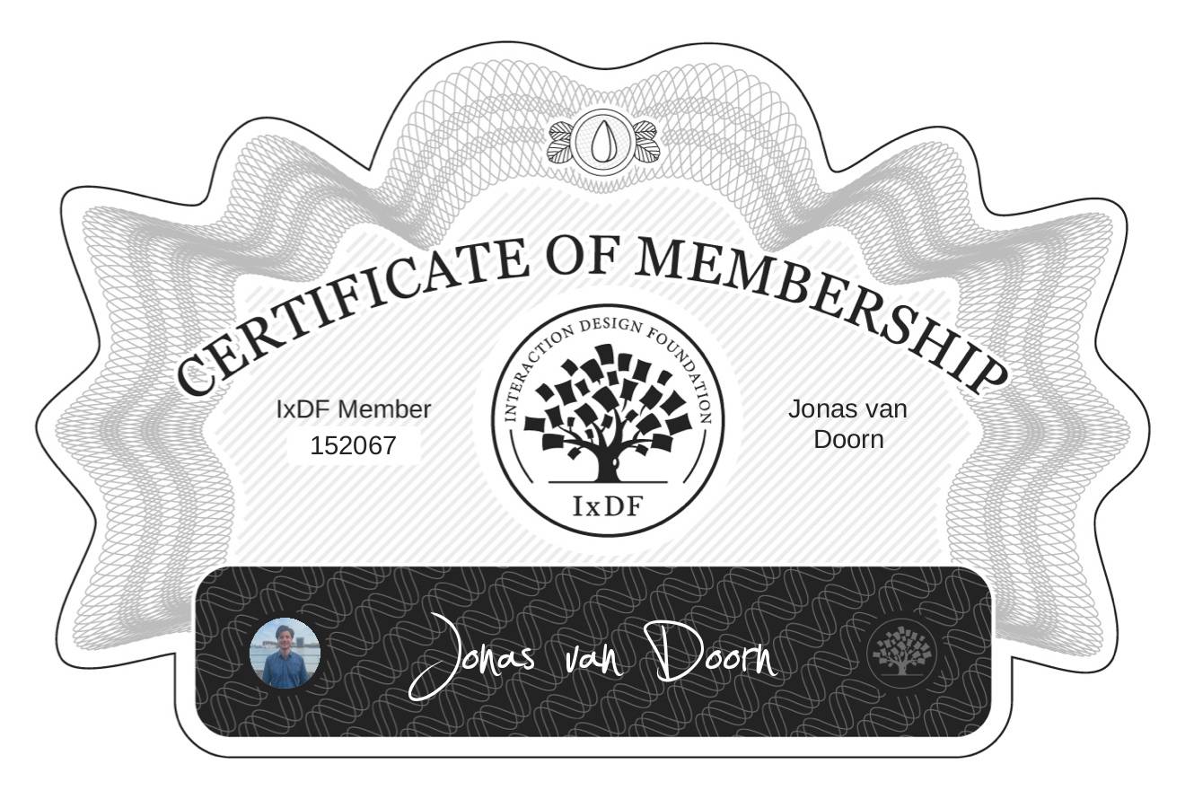 Certificate of Membership – Jonas van Doorn