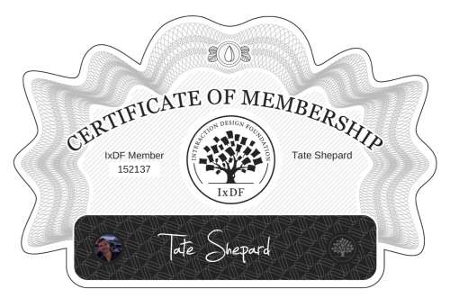 Certificate of Membership – Tate Shepard