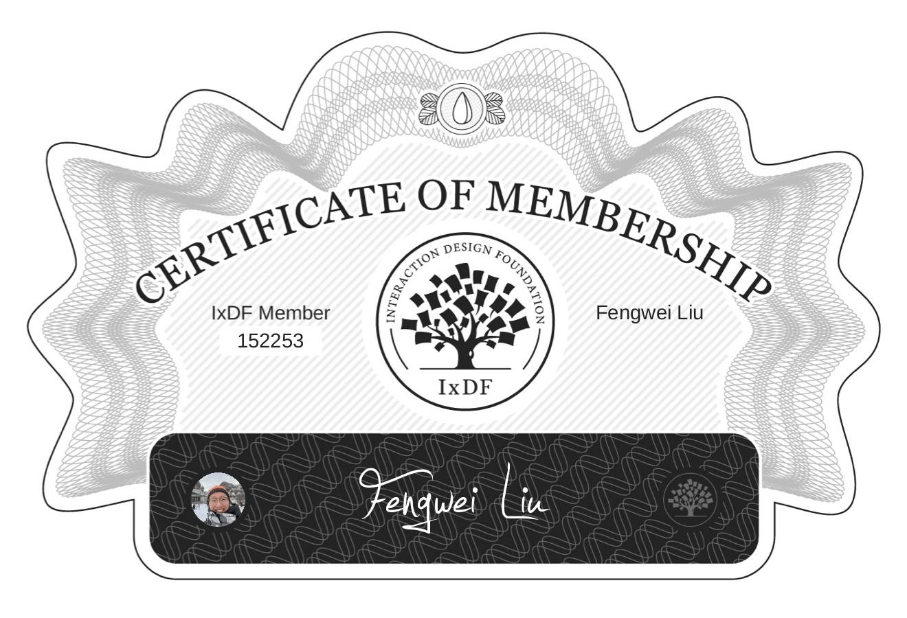 Certificate of Membership – Fengwei Liu