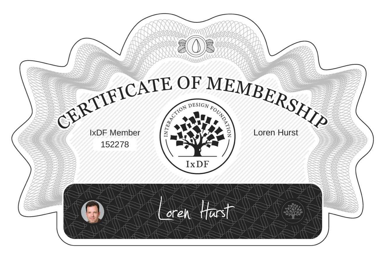 Certificate of Membership – Loren Hurst